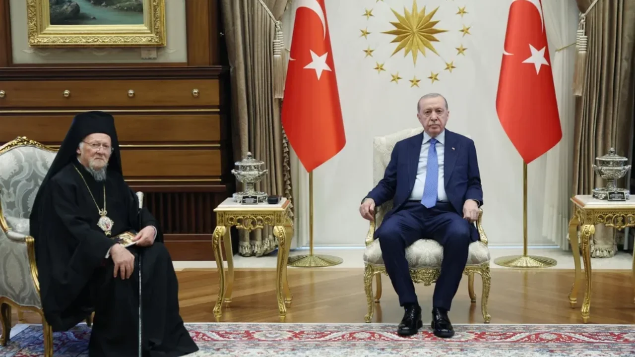 CUMHURBAŞKANI ERDOĞAN FENER RUM PATRİĞİ BARTHOLOMEOS'U KABUL ETTİ