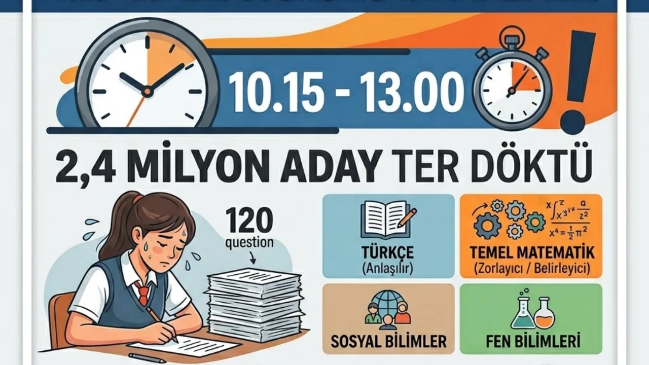 YKS'NİN İLK OTURUMU TAMAMLANDI: 2,4 MİLYON ADAY TYT'DE TER DÖKTÜ