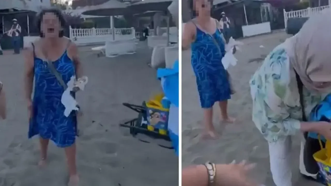 PLAJDA BAŞÖRTÜLÜ ANNE VE KIZINA SALDIRAN ŞAHIS HAKKINDA TUTUKLAMA TALEBİ