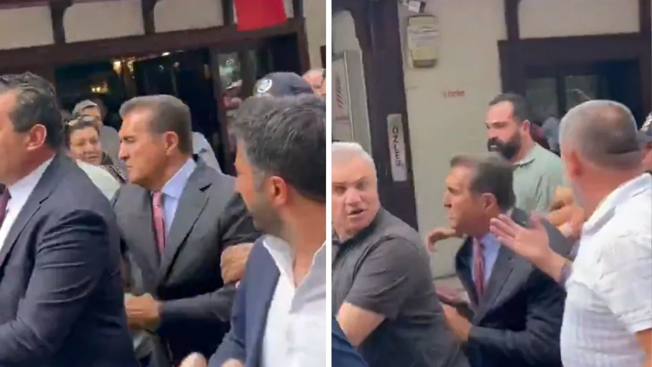 CAMİ ÇIKIŞINDA ARBEDE: SARIGÜL'DEN VATANDAŞA TEKME